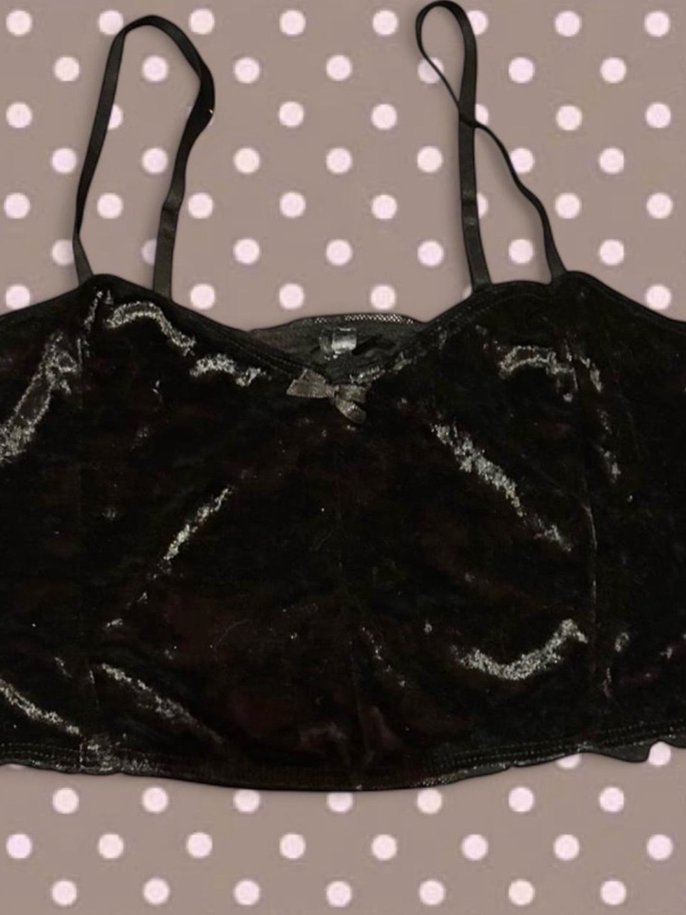 Fashion Nova Black Velvet Cropped Cami